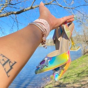 Reflective Sling-back heels